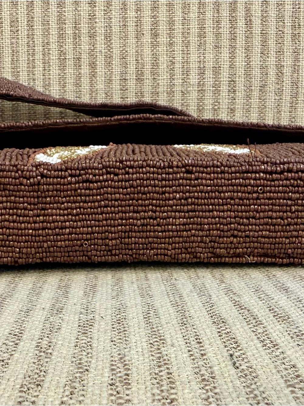 Sol and Mer Beaded Brown Shoulder Bag with beaded Football & beaded helmet - Picture 4 of 9